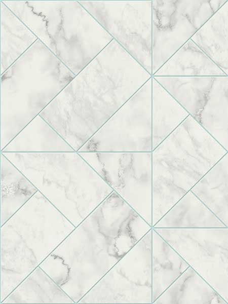 Geometric Marble wallpaper in blue color - pattern number SK92312 - by Pelican Prints in the Skyline collection