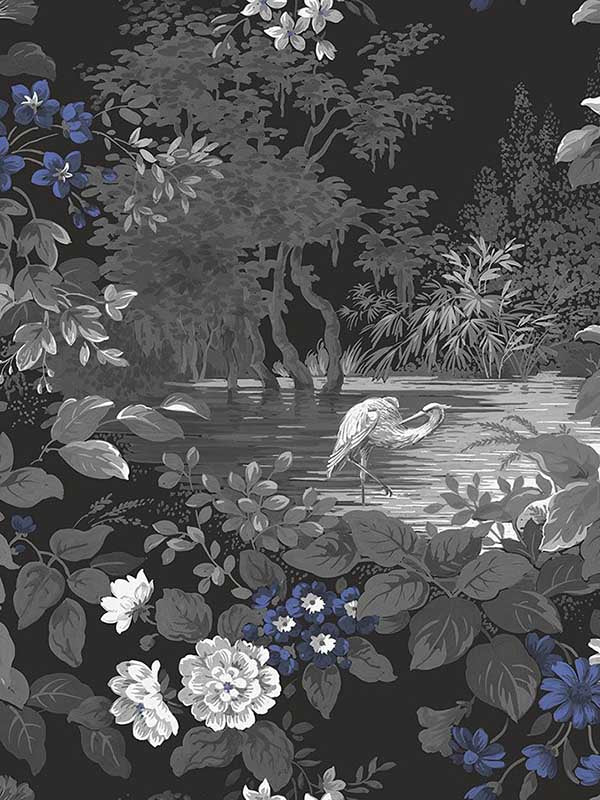 Reflective Pool wallpaper in midnight color - pattern number FJ40380 - by Mayflower in the Sanctuary collection