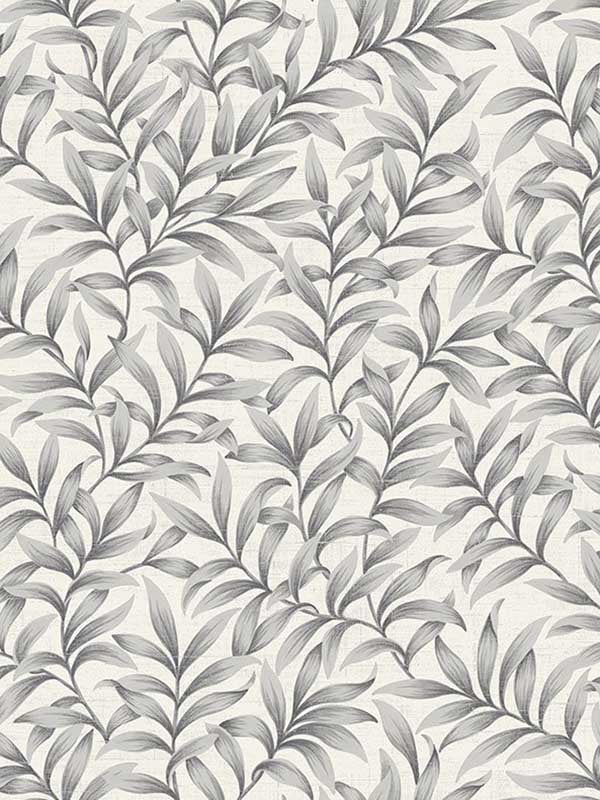 Morrissey Leaf wallpaper in pewter color - pattern number FJ41880 - by Mayflower in the Sanctuary collection