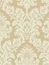 Classic Damask fabric in gold color - pattern number UK10483 - by Seabrook in the Black and White by Etten Gallerie collection