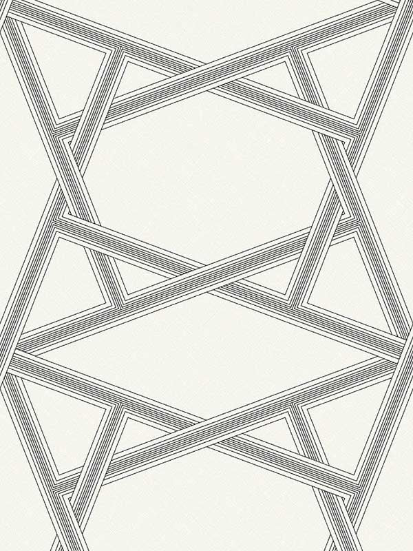 Layered Lines fabric in off white color - pattern number ZN50400 - by Seabrook in the Black and White by Etten Gallerie collection