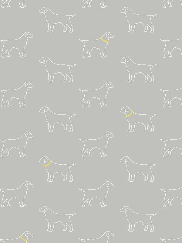 Yoop Dog fabric in slate color - pattern number 3122-10403 - by Chesapeake in the Flora and Fauna collection
