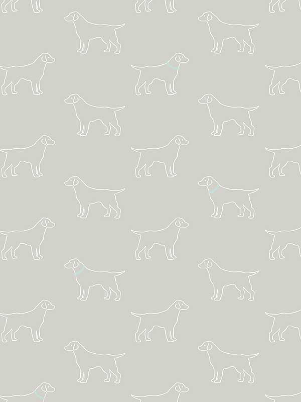 Yoop Dog fabric in grey color - pattern number 3122-10414 - by Chesapeake in the Flora and Fauna collection