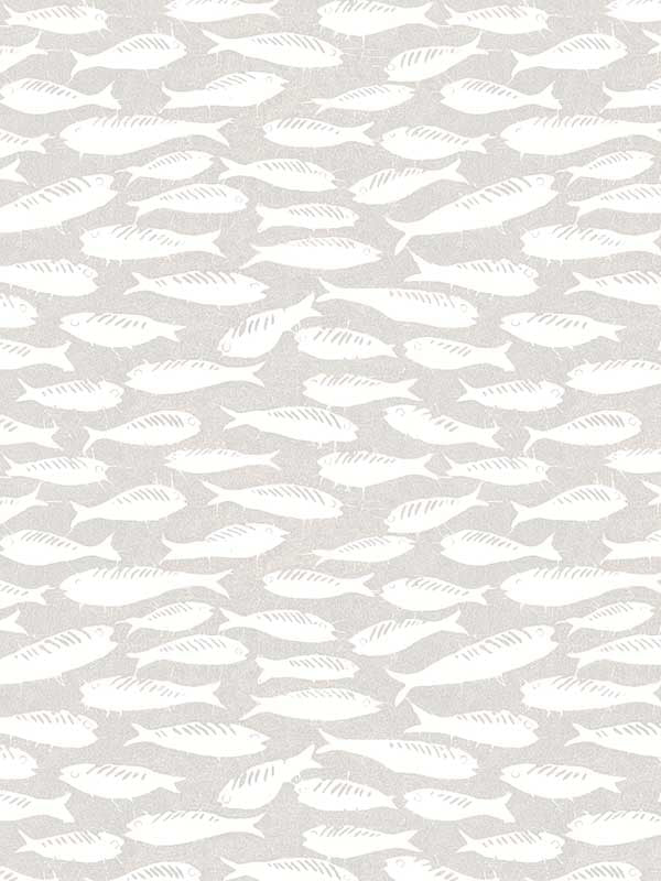 Nunkie Sardine fabric in light grey color - pattern number 3122-10500 - by Chesapeake in the Flora and Fauna collection