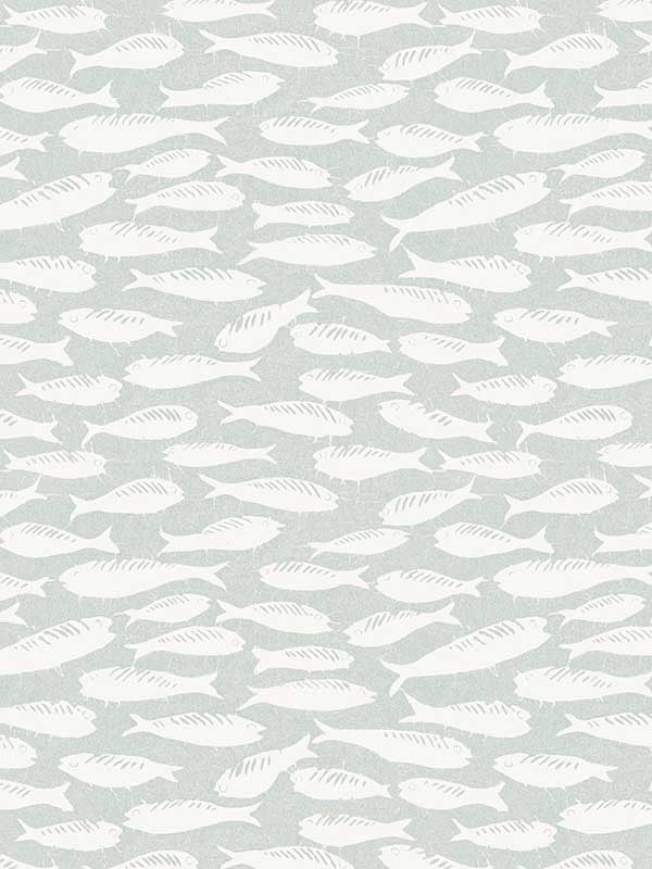 Nunkie Sardine fabric in light blue color - pattern number 3122-10502 - by Chesapeake in the Flora and Fauna collection