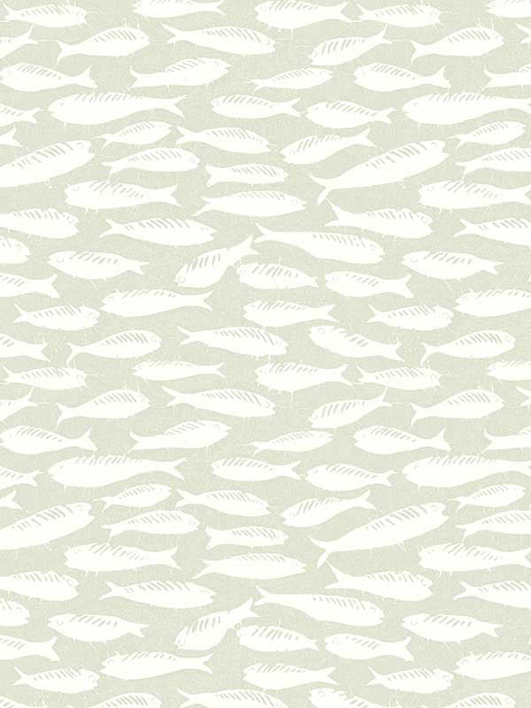 Nunkie Sardine fabric in sage color - pattern number 3122-10514 - by Chesapeake in the Flora and Fauna collection