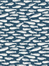 Nunkie Sardine fabric in navy color - pattern number 3122-10522 - by Chesapeake in the Flora and Fauna collection
