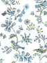 Jinjur Bird Trail wallpaper in teal color - pattern number 3122-10802 - by Chesapeake in the Flora and Fauna collection