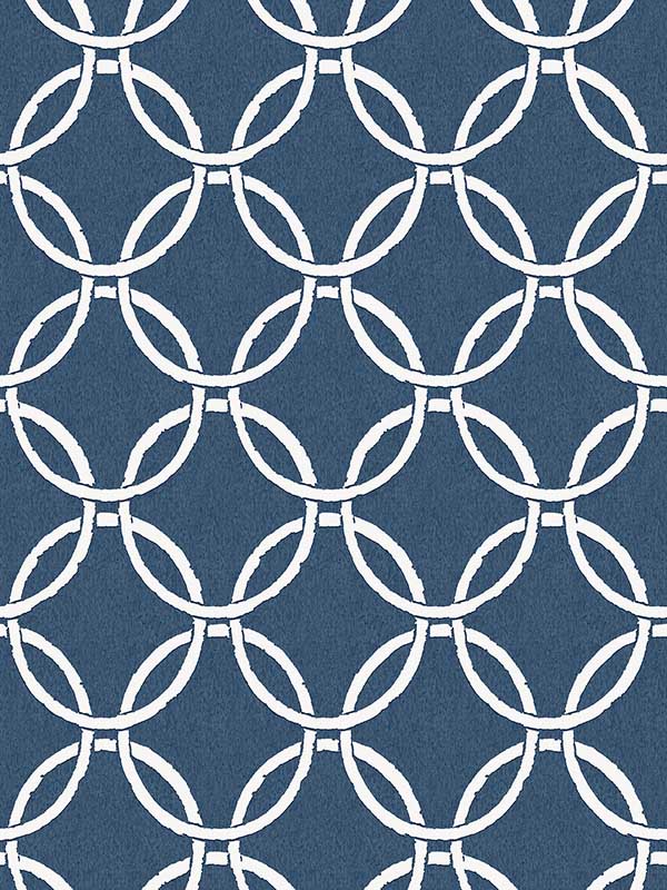 Quelala Ring Ogee wallpaper in navy color - pattern number 3122-11002 - by Chesapeake in the Flora and Fauna collection