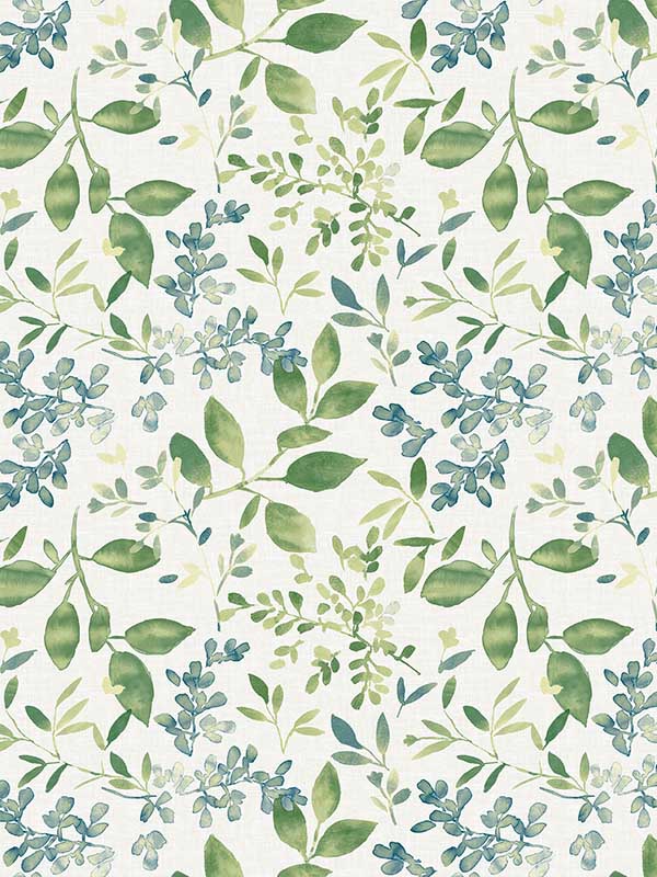 Tinker Woodland Botanical wallpaper in green color - pattern number 3122-11104 - by Chesapeake in the Flora and Fauna collection
