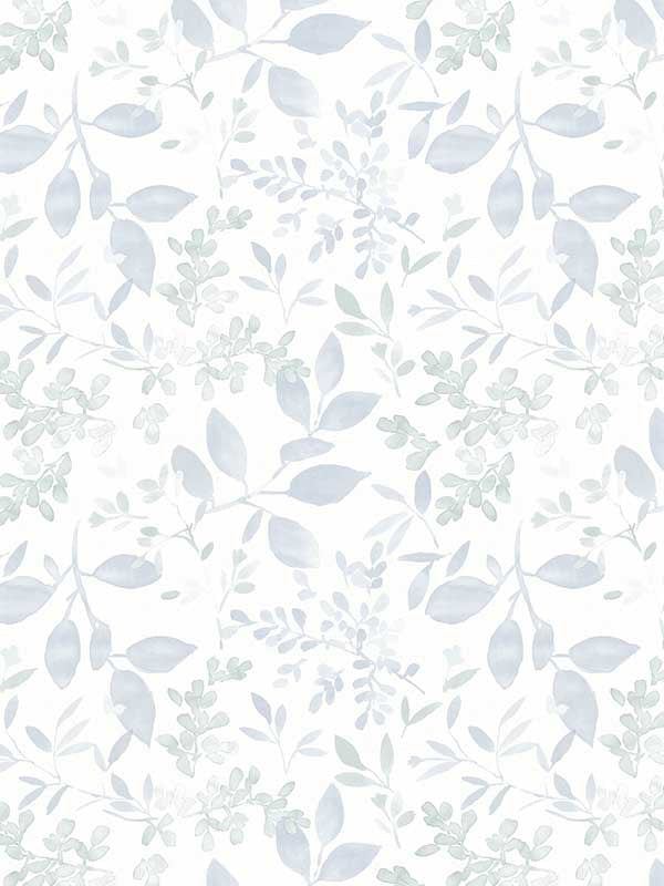 Tinker Woodland Botanical wallpaper in light blue color - pattern number 3122-11112 - by Chesapeake in the Flora and Fauna collection