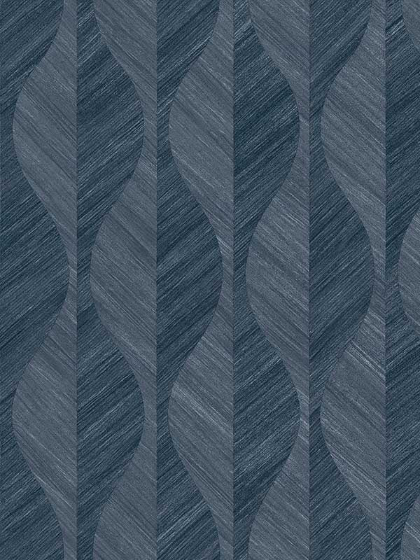 Oresome Ogee fabric in indigo color - pattern number 4025-82501 - by Advantage in the Radiance collection