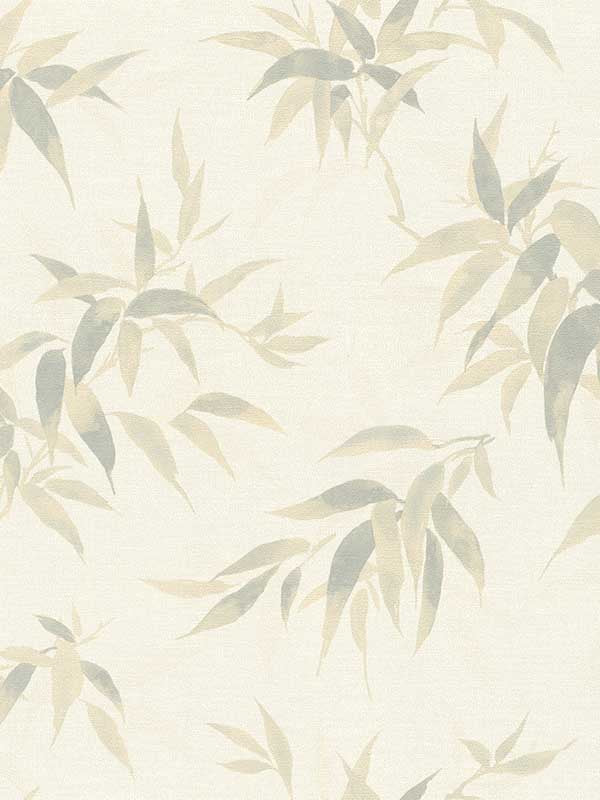 Minori Leaves wallpaper in white color - pattern number 4035-409741 - by Advantage in the Windsong collection