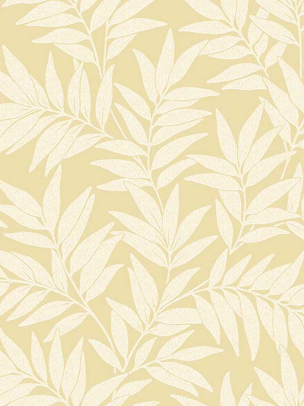 Morris Leaf wallpaper in yellow color - pattern number 2970-26120 - by A Street Prints in the Revival collection