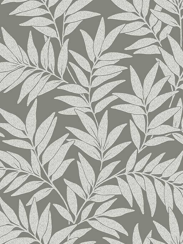 Morris Leaf wallpaper in dark grey color - pattern number 2970-26123 - by A Street Prints in the Revival collection