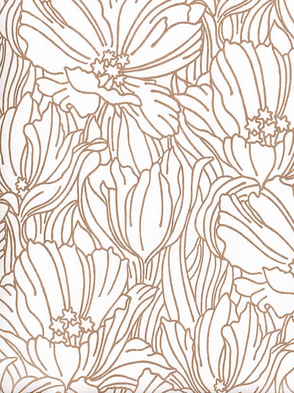 Selwyn Copper Floral wallpaper in copper color - pattern number 2970-87358 - by A Street Prints in the Revival collection