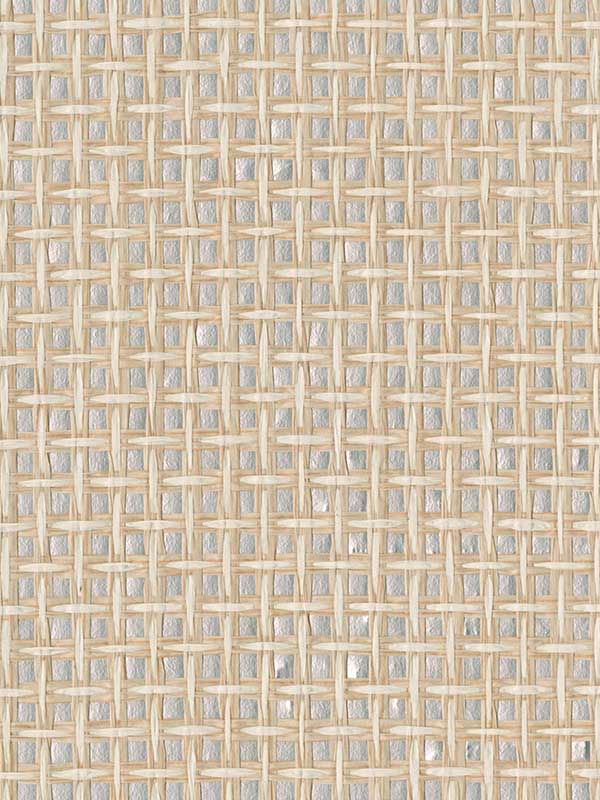 Aki Paper Weave Basketweave Grasscloth fabric in silver color - pattern number 2972-54774 - by A Street Prints in the Loom collection