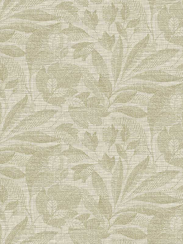 Lei Leaf wallpaper in gold color - pattern number 2972-86150 - by A Street Prints in the Loom collection