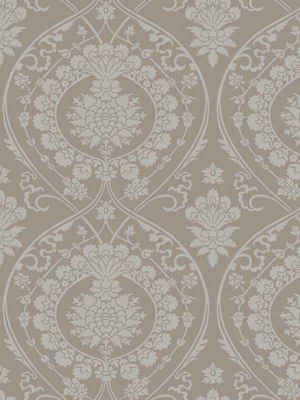 Imperial Damask fabric in beige and silver color - pattern number DM4902 - by York in the Damask Resource Library collection