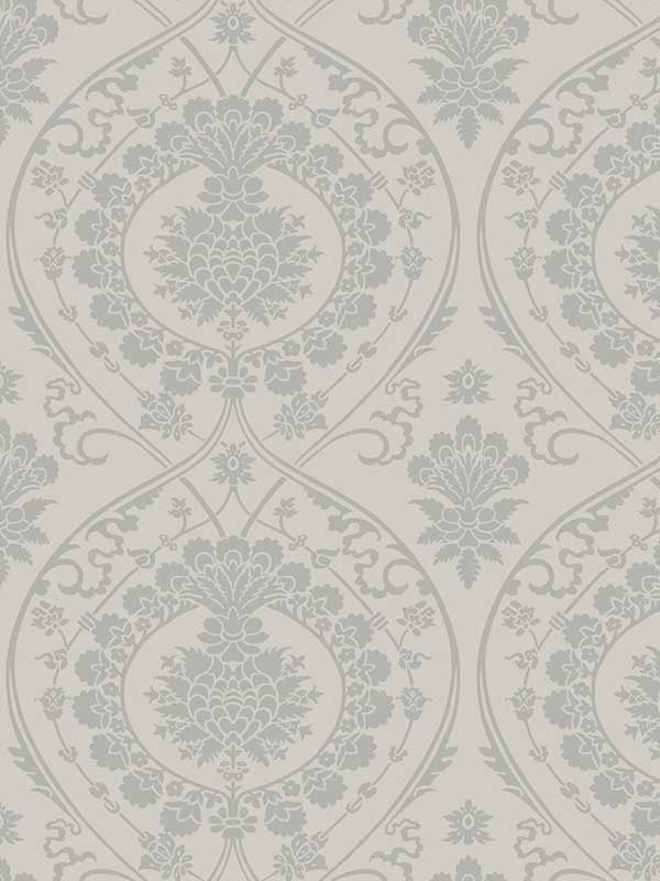 Imperial Damask fabric in grey and silver color - pattern number DM4904 - by York in the Damask Resource Library collection