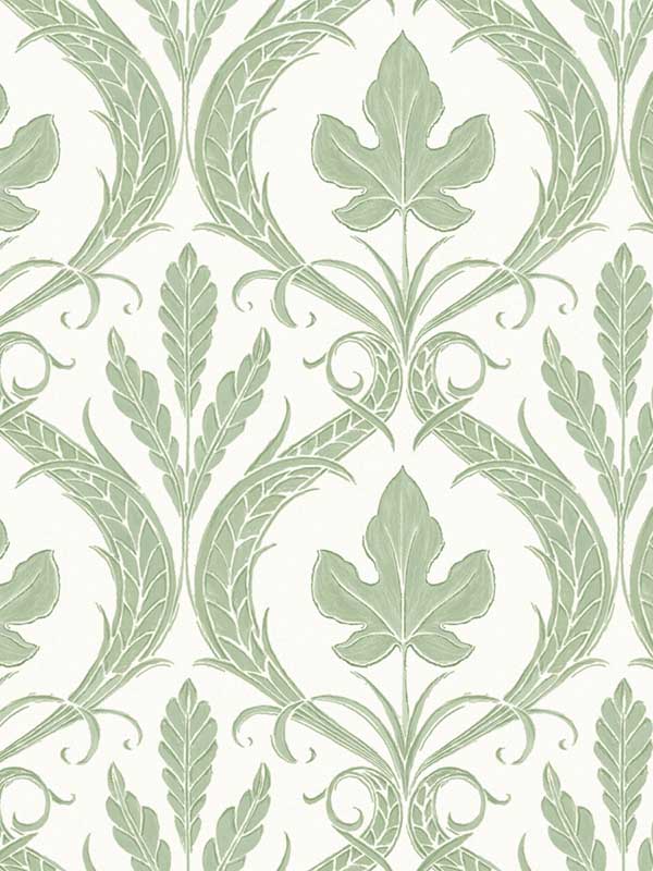 Adirondack Damask fabric in green and white color - pattern number DM4921 - by York in the Damask Resource Library collection