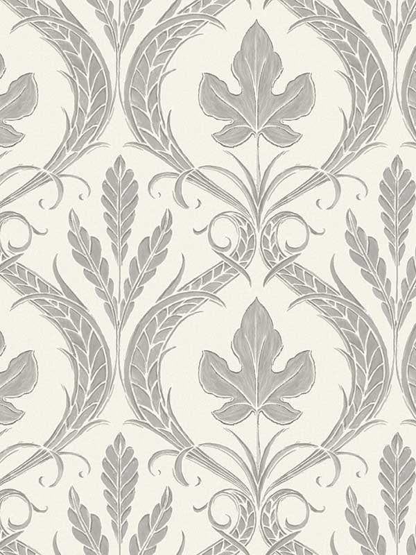 Adirondack Damask fabric in grey and beige color - pattern number DM4925 - by York in the Damask Resource Library collection