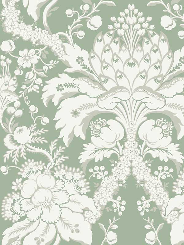 French Artichoke Dam fabric in green color - pattern number DM4954 - by York in the Damask Resource Library collection