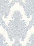 Pineapple Plantation wallpaper in periwinkle and white color - pattern number DM4974 - by York in the Damask Resource Library collection