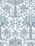Palmetto Palm Damask wallpaper in blue color - pattern number DM5012 - by York in the Damask Resource Library collection