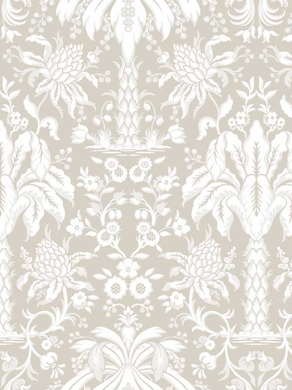 Palmetto Palm Damask wallpaper in beige color - pattern number DM5013 - by York in the Damask Resource Library collection