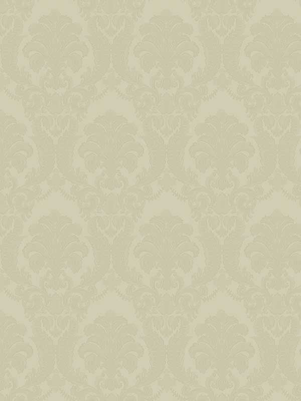 Renatta Damask fabric in gold color - pattern number 4058-21777 - by Brewster in the Italian Silk collection