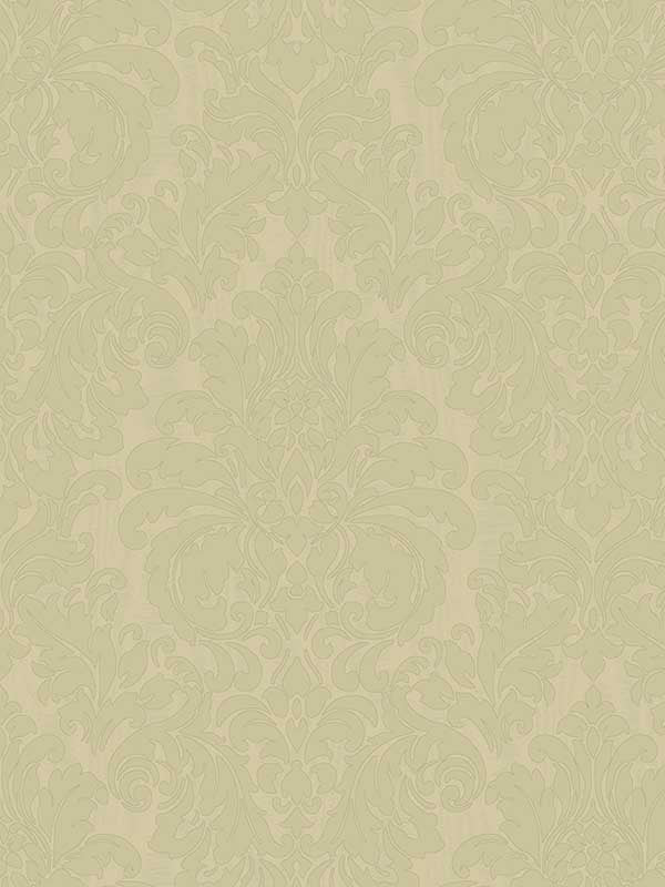 Betina Damask fabric in gold color - pattern number 4058-24800 - by Brewster in the Italian Silk collection