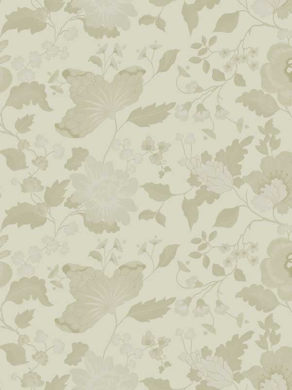Vittoria Floral wallpaper in gold color - pattern number 4058-24841 - by Brewster in the Italian Silk collection