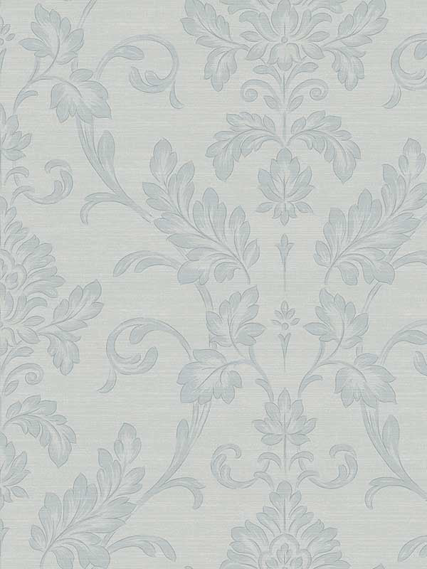 Antonella Scroll fabric in light blue color - pattern number 4058-24880 - by Brewster in the Italian Silk collection