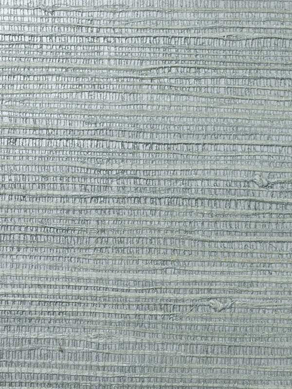 Jute wallpaper in blue smoke and metallic silver color - pattern number LN11807 - by Seabrook in the Lillian August Natural Textured Wallcoverings collection