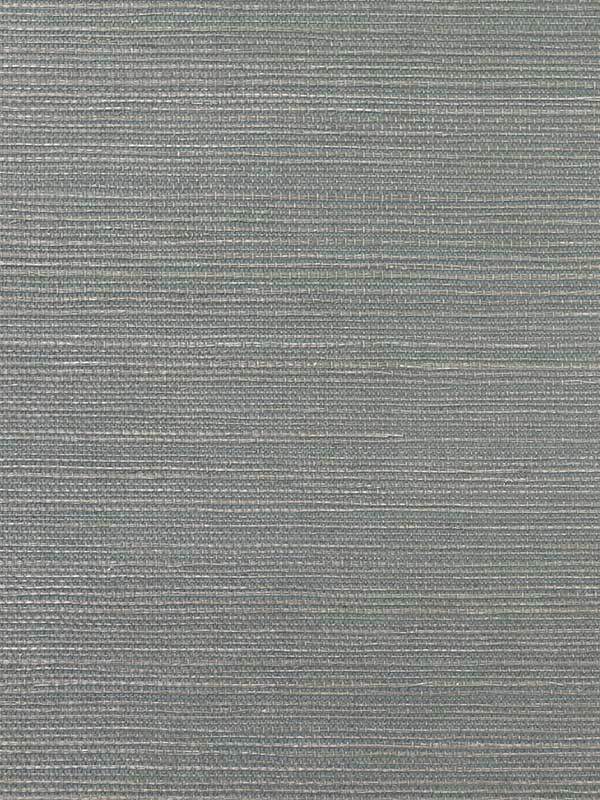 Sisal wallpaper in metallic silver and bluestone color - pattern number LN11868 - by Seabrook in the Lillian August Natural Textured Wallcoverings collection