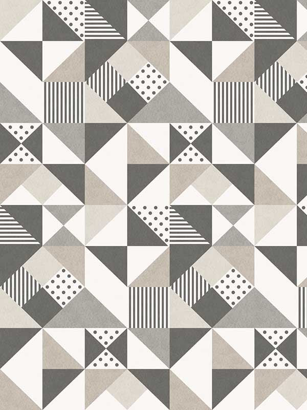Lozenge Geometric wallpaper in hammered steel and pavestone color - pattern number KTM1220 - by Seabrook in the Mondrian collection