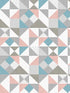 Lozenge Geometric wallpaper in metallic silver and perry teal color - pattern number KTM1270 - by Seabrook in the Mondrian collection