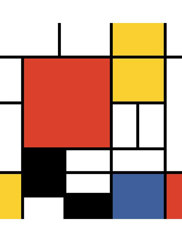 Composition mural in multicolored color - pattern number KTM1002M - by Seabrook in the Mondrian collection
