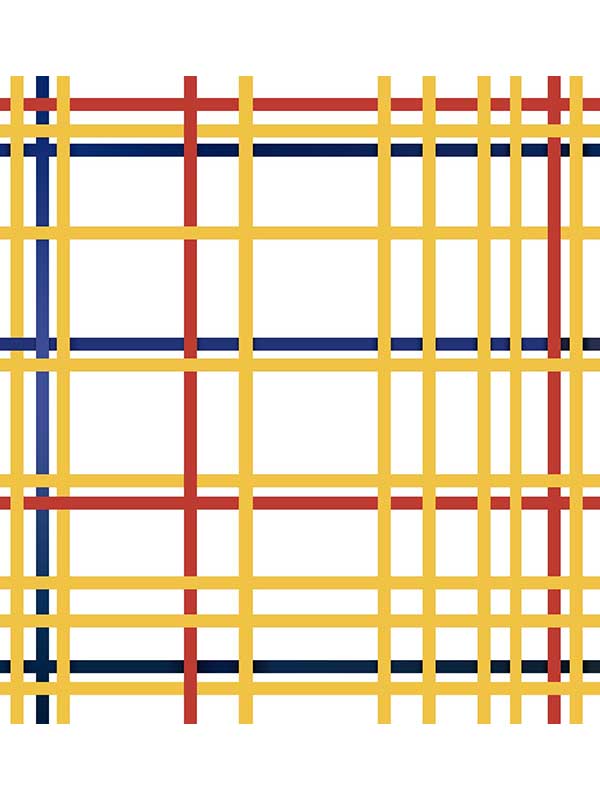 Mondrian Grid mural in multicolored color - pattern number KTM1003M - by Seabrook in the Mondrian collection