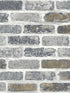 Vintage Faux Brick fabric in steel grey and tan color - pattern number ET10105 - by Seabrook in the Etten Gallerie Online collection