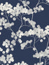 Bayberry Blossom fabric in navy blue color - pattern number ET10502 - by Seabrook in the Etten Gallerie Online collection