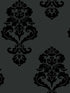Graphic Damask fabric in black color - pattern number BL0397 - by York in the Black and White Resource Library collection