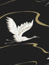 Soaring Cranes fabric in black and gold color - pattern number BW3871 - by York in the Black and White Resource Library collection