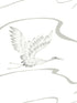 Soaring Cranes fabric in white and silver color - pattern number BW3873 - by York in the Black and White Resource Library collection