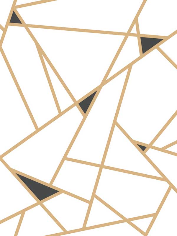 Prismatic fabric in gold and black color - pattern number RY2702 - by York in the Black and White Resource Library collection