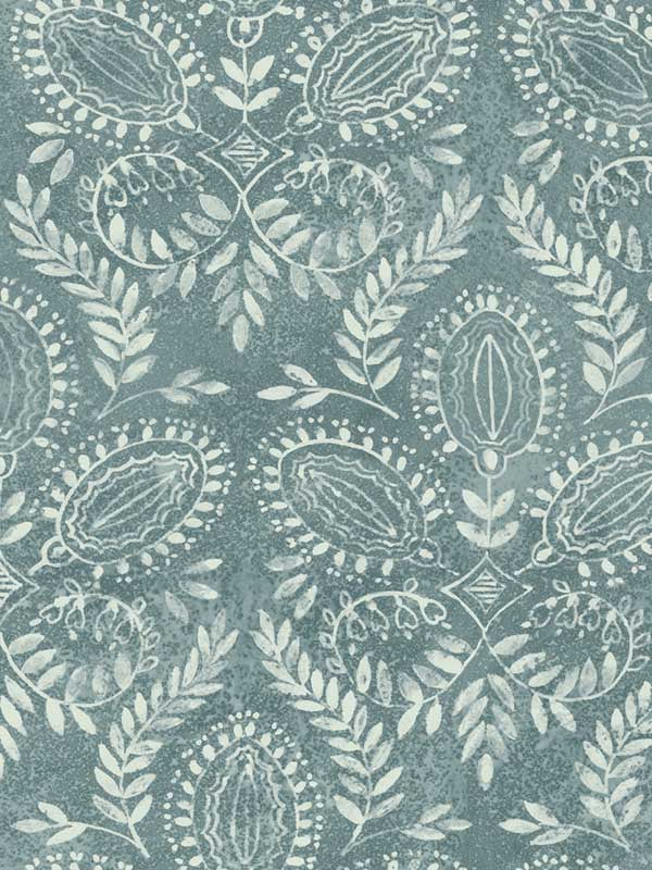 Laurel Damask wallpaper in teal color - pattern number BO6735 - by Antonina Vella in the Boho Luxe collection