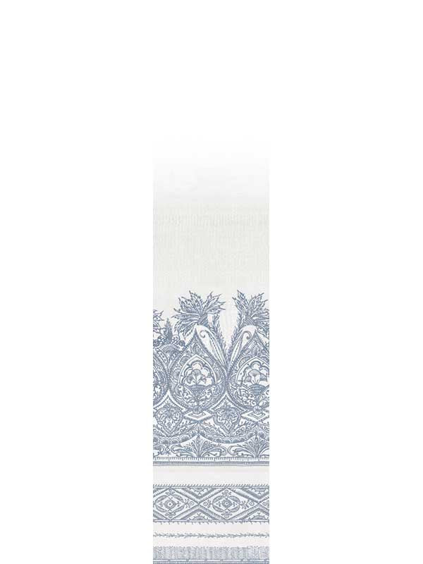 Henna mural in blue and white color - pattern number BO6741M - by Antonina Vella in the Boho Luxe collection
