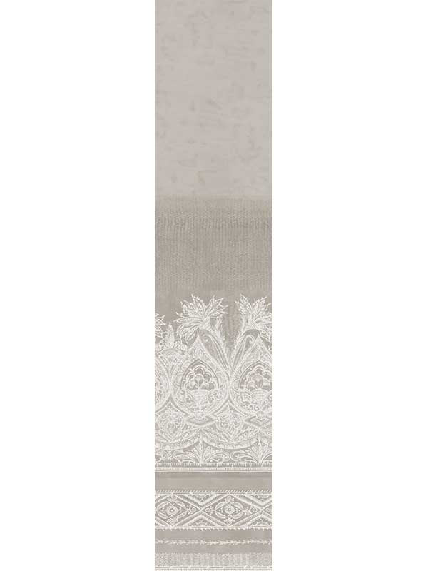 Henna mural in white and grey color - pattern number BO6742M - by Antonina Vella in the Boho Luxe collection