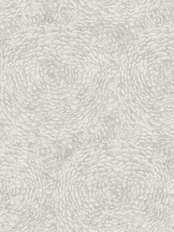 Floret wallpaper in grey color - pattern number BO6752 - by Antonina Vella in the Boho Luxe collection